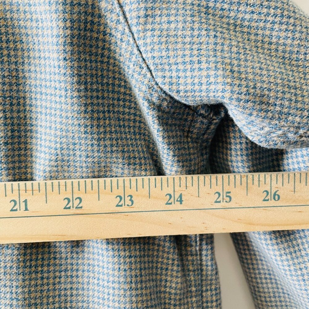 Orvis Mens Blue Long Sleeve Houndstooth Preppy Carear Button Up Shirt Size XLT - Picture 7 of 10